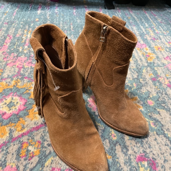 Brown suede fringe western bootie - Picture 4 of 10